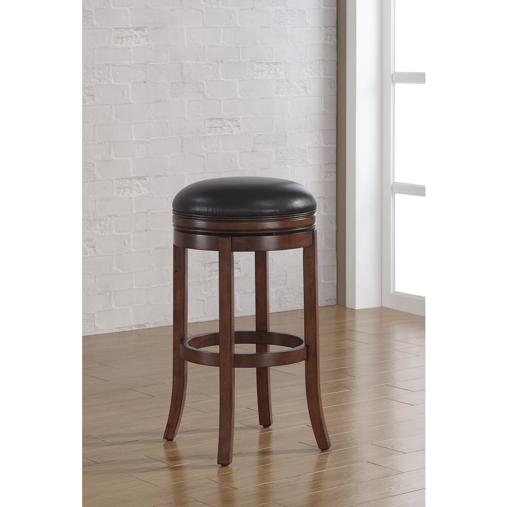 Stella 26'' Backless Swivel Stool - Medium Walnut - American Woodcrafters