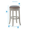 Aversa 26'' Backless Swivel Stool - Distressed Antique White - American Woodcrafters
