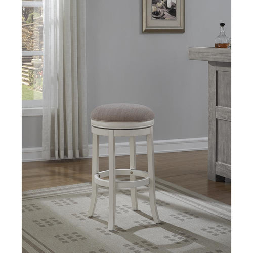 Aversa 26'' Backless Swivel Stool - Distressed Antique White - American Woodcrafters