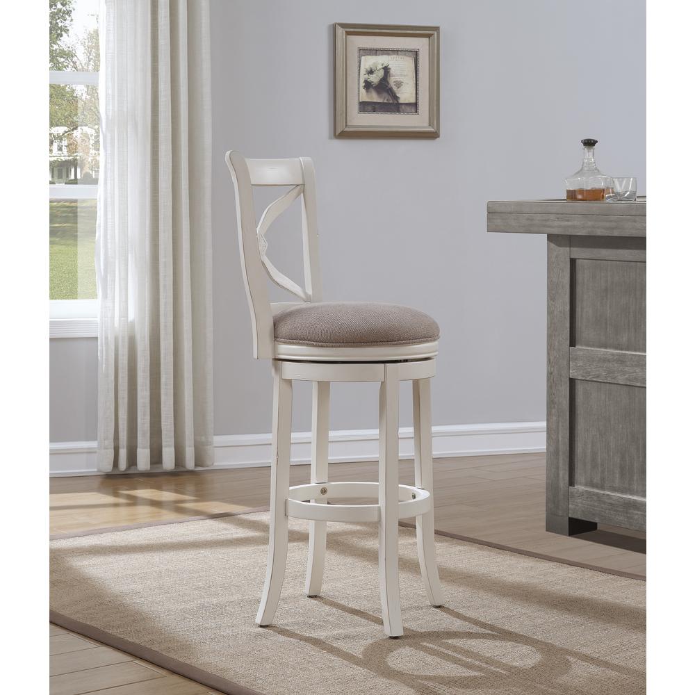 Accera 26'' Swivel Stool - Distressed Antique White - American Woodcrafters