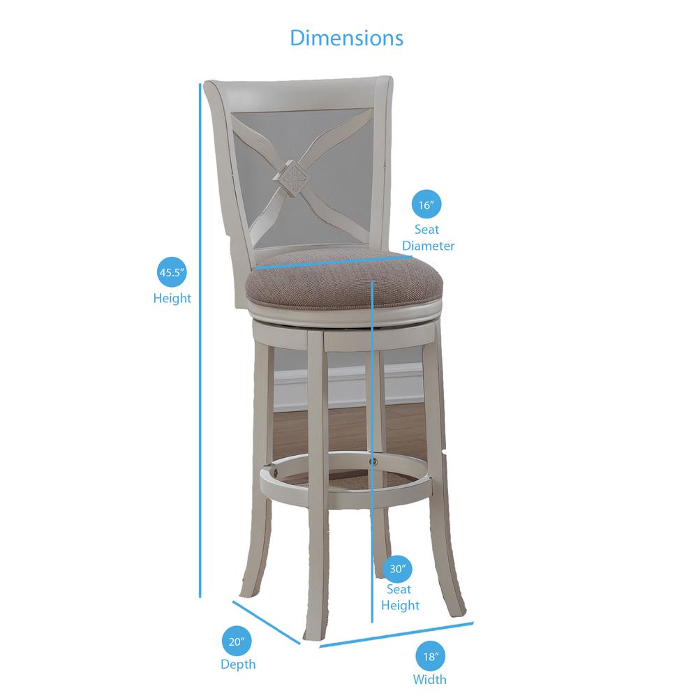 Accera 30'' Swivel Stool - Distressed Antique White - American Woodcrafters