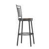 Stockton 25'' Metal Swivel Stool - Slate Grey - Golden Oak Seat - American Woodcrafters