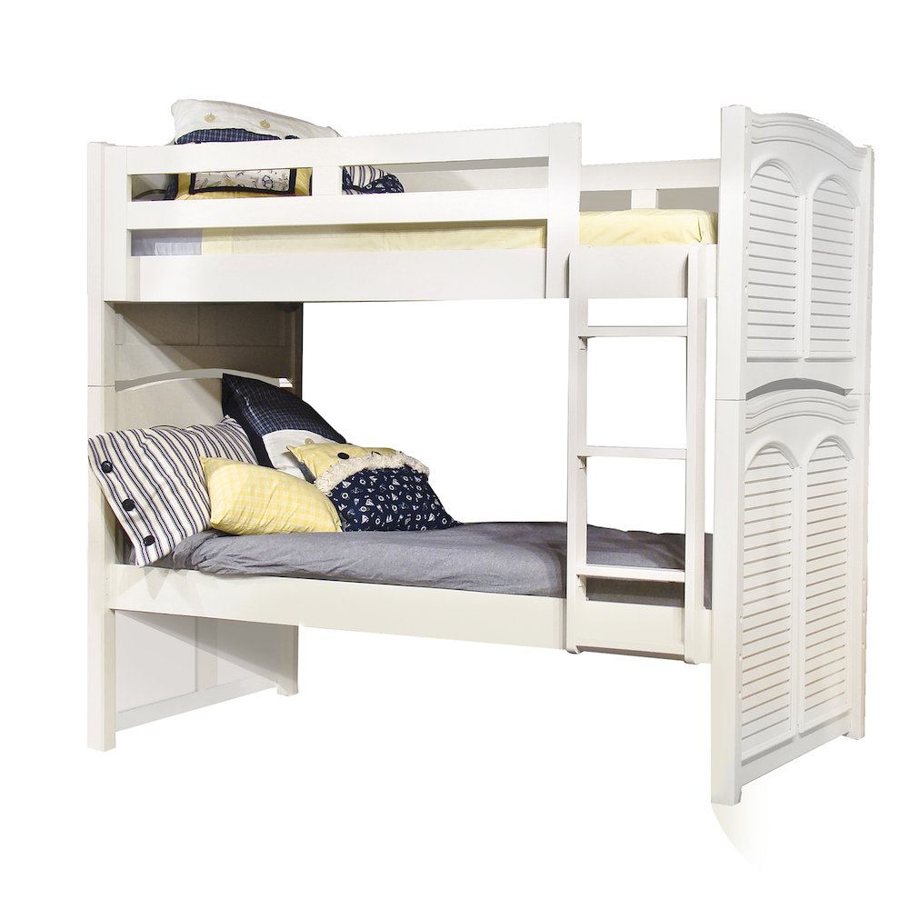 Twin Over Twin 3/3 Over 3/3 Bunkbed - without trundle  - White Cottage - American Woodcrafters