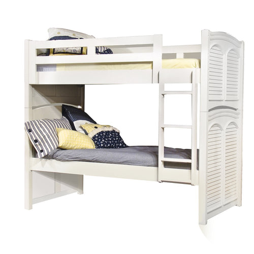 Twin Over Twin 3/3 Over 3/3 Bunkbed - without trundle  - White Cottage - American Woodcrafters