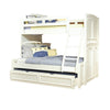 Twin Over Full 3/3 over 4/6 Bunkbed - with trundle - White Cottage - American Woodcrafters