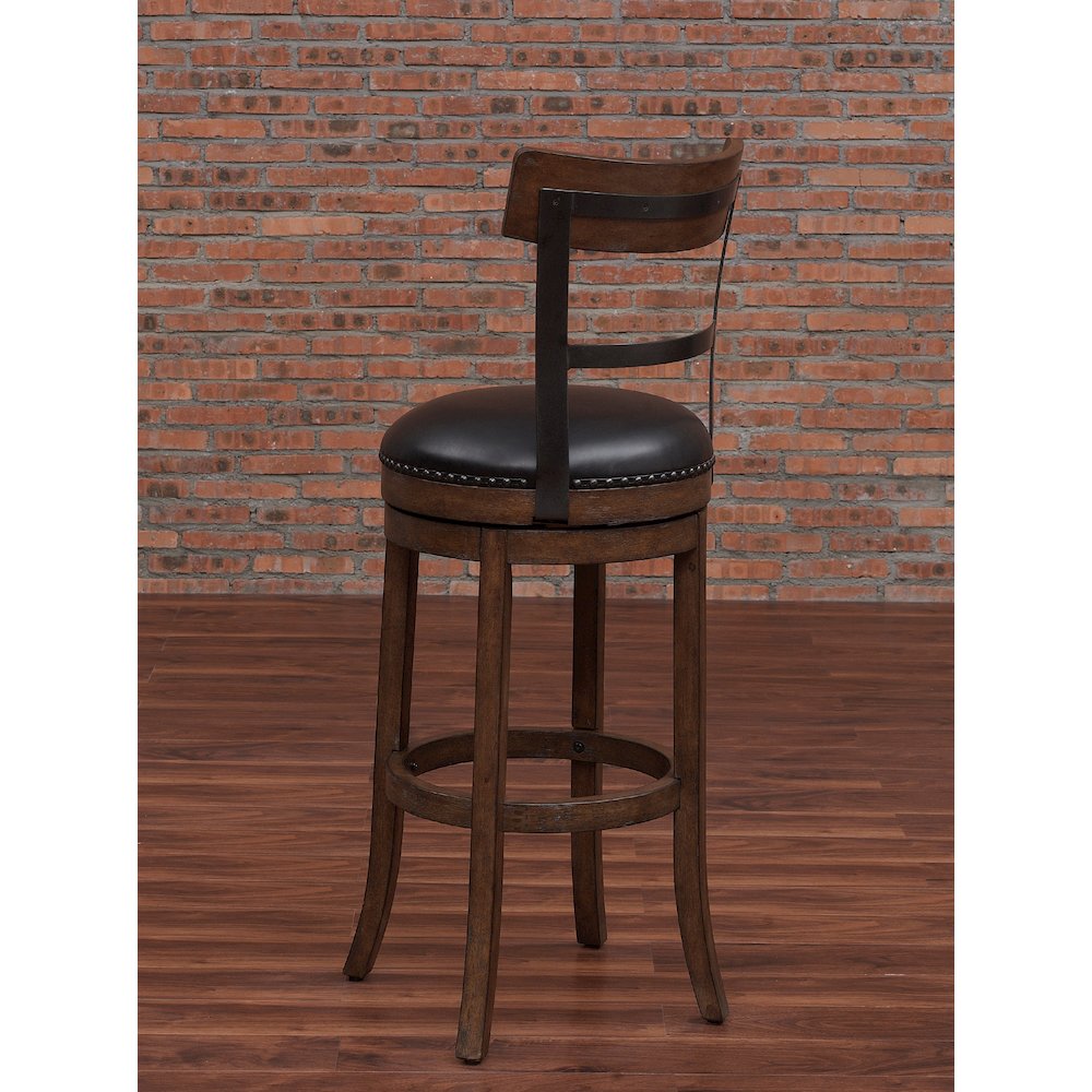 Taranto 30'' Bar Swivel Stool - Washed Brown - American Woodcrafters