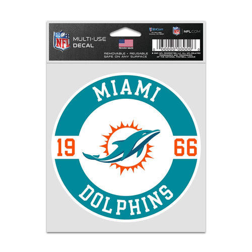 Miami Dolphins Decal 3.75x5 Patch Fan - WinCraft