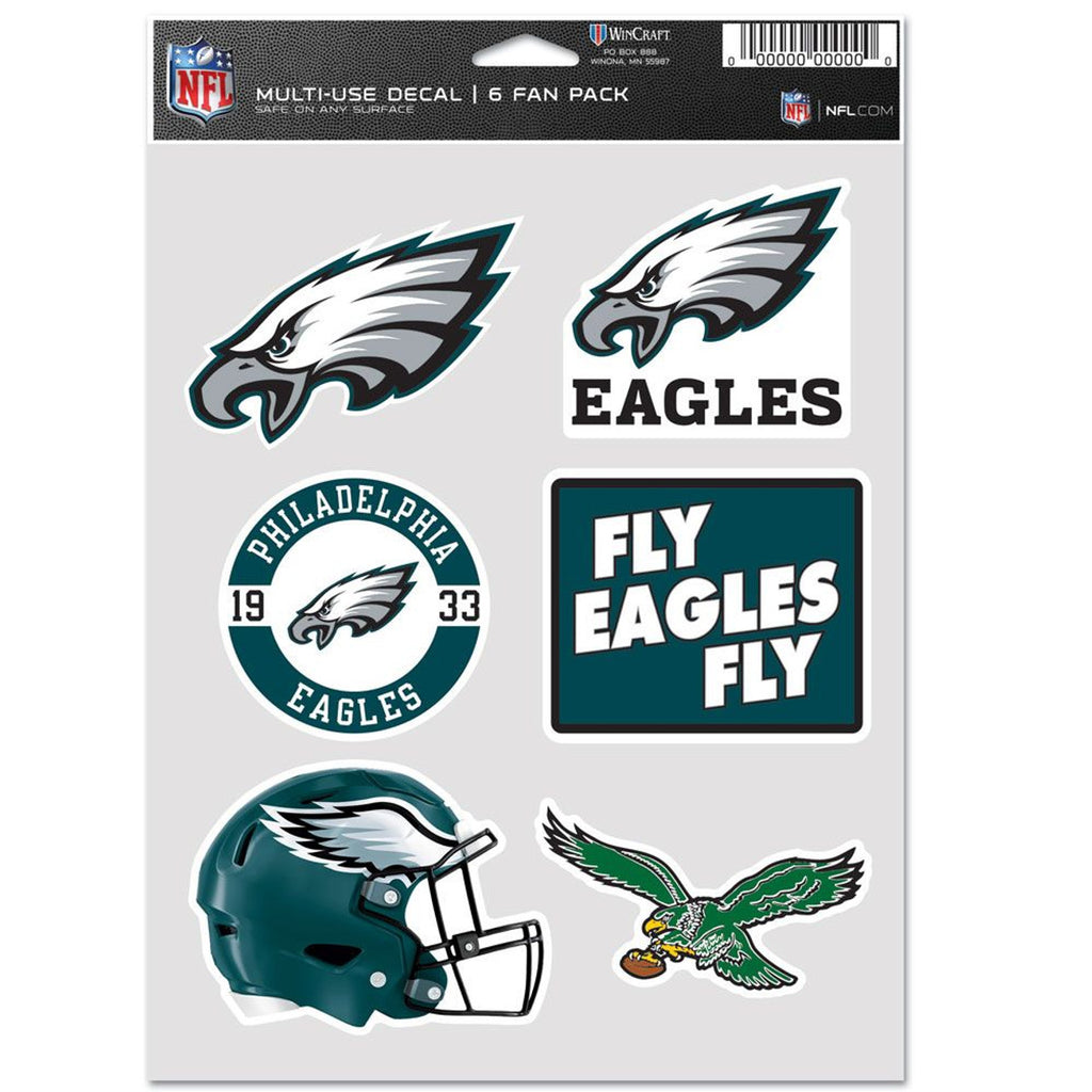 Philadelphia Eagles Decal Multi Use Fan 6 Pack - Wincraft