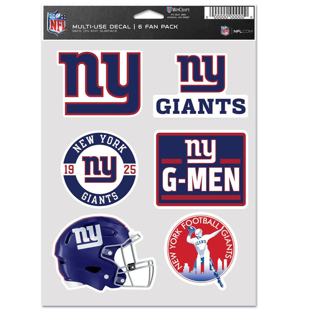 New York Giants Decal Multi Use Fan 6 Pack - Wincraft