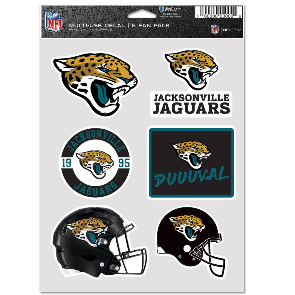 Jacksonville Jaguars Decal Multi Use Fan 6 Pack - Wincraft