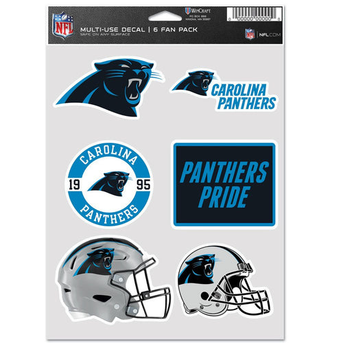 Carolina Panthers Decal Multi Use Fan 6 Pack - WinCraft