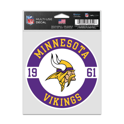 Minnesota Vikings Decal 3.75x5 Patch Fan - WinCraft