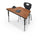 Activity Table - 48'' Trapezoid - Gray Nebula Top Surface - Black Edgeband - BALT