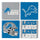 Detroit Lions Coaster Set 4 Piece with Wood Caddy - Evergreen Enterprises