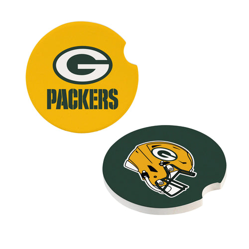 Green Bay Packers Car Coaster Set 2 Pack Periodic Restock - Evergreen Enterprises