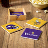 Minnesota Vikings Coaster Set 4 Piece with Wood Caddy - Evergreen Enterprises
