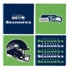 Seattle Seahawks Coaster Set 4 Piece with Wood Caddy - Evergreen Enterprises