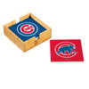 Chicago Cubs Coaster Set 4 Piece with Wood Caddy - Evergreen Enterprises