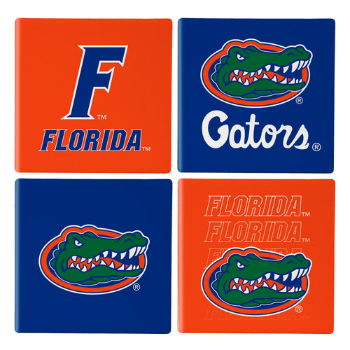 Florida Gators Coaster Set 4 Piece with Wood Caddy - Evergreen Enterprises