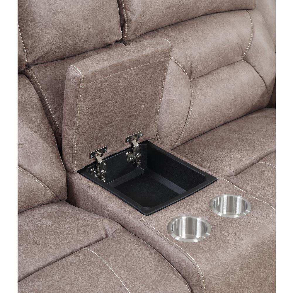 Aria Power Recliner Console - Desert Sand - Steve Silver