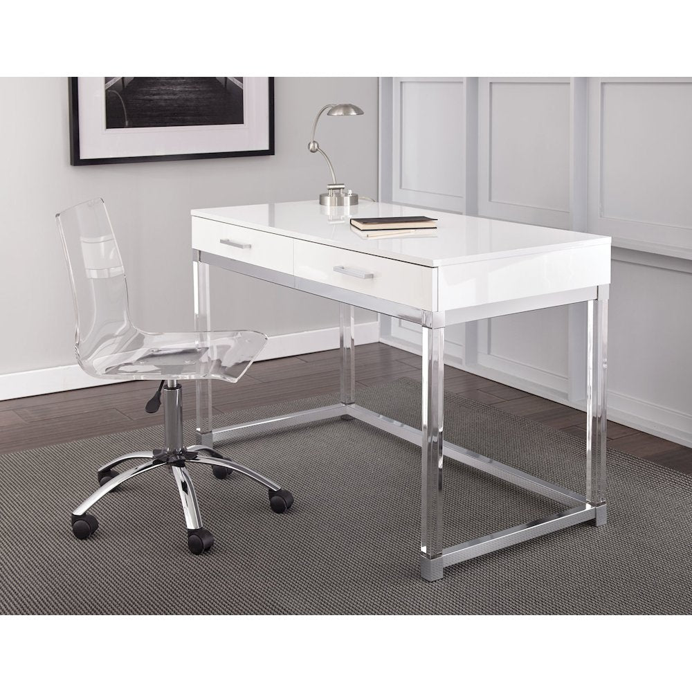 Everett Desk, White - Steve Silver