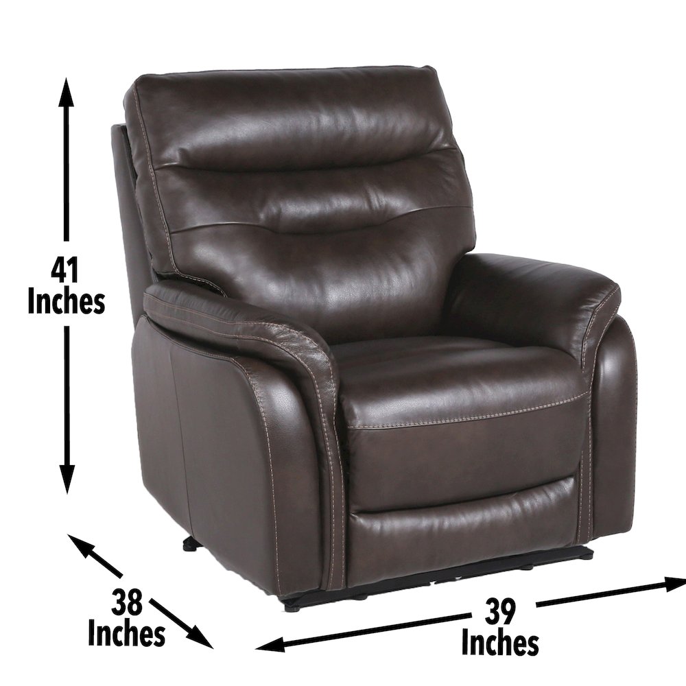 Fortuna Power Recliner Chair - Dark Brown - Steve Silver