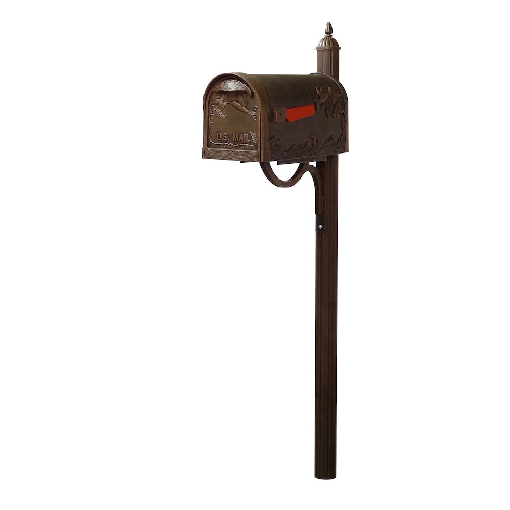 Hummingbird Curbside Mailbox with Locking Insert and Richland Mailbox Post - Special Lite Products