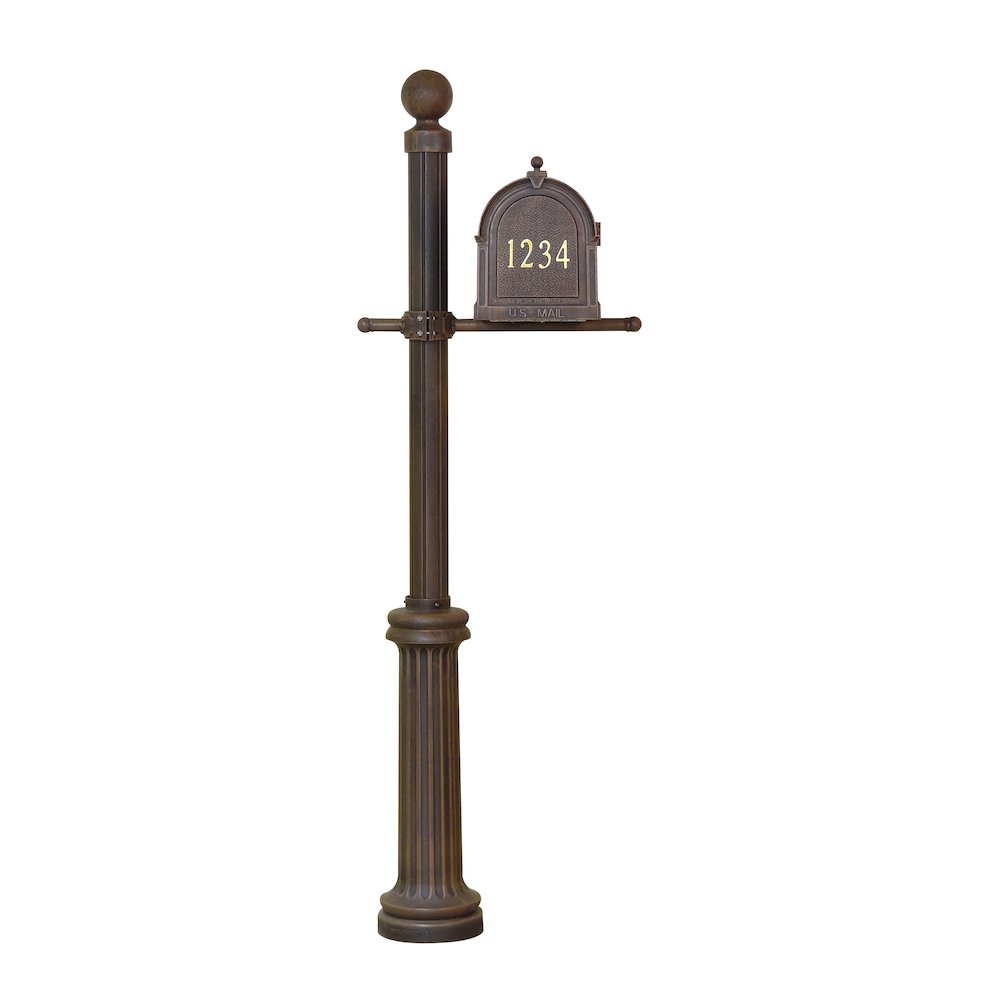 Curbside Mailbox with Front Address Numbers, Locking Insert and Fresno Mailbox - Special Lite Products