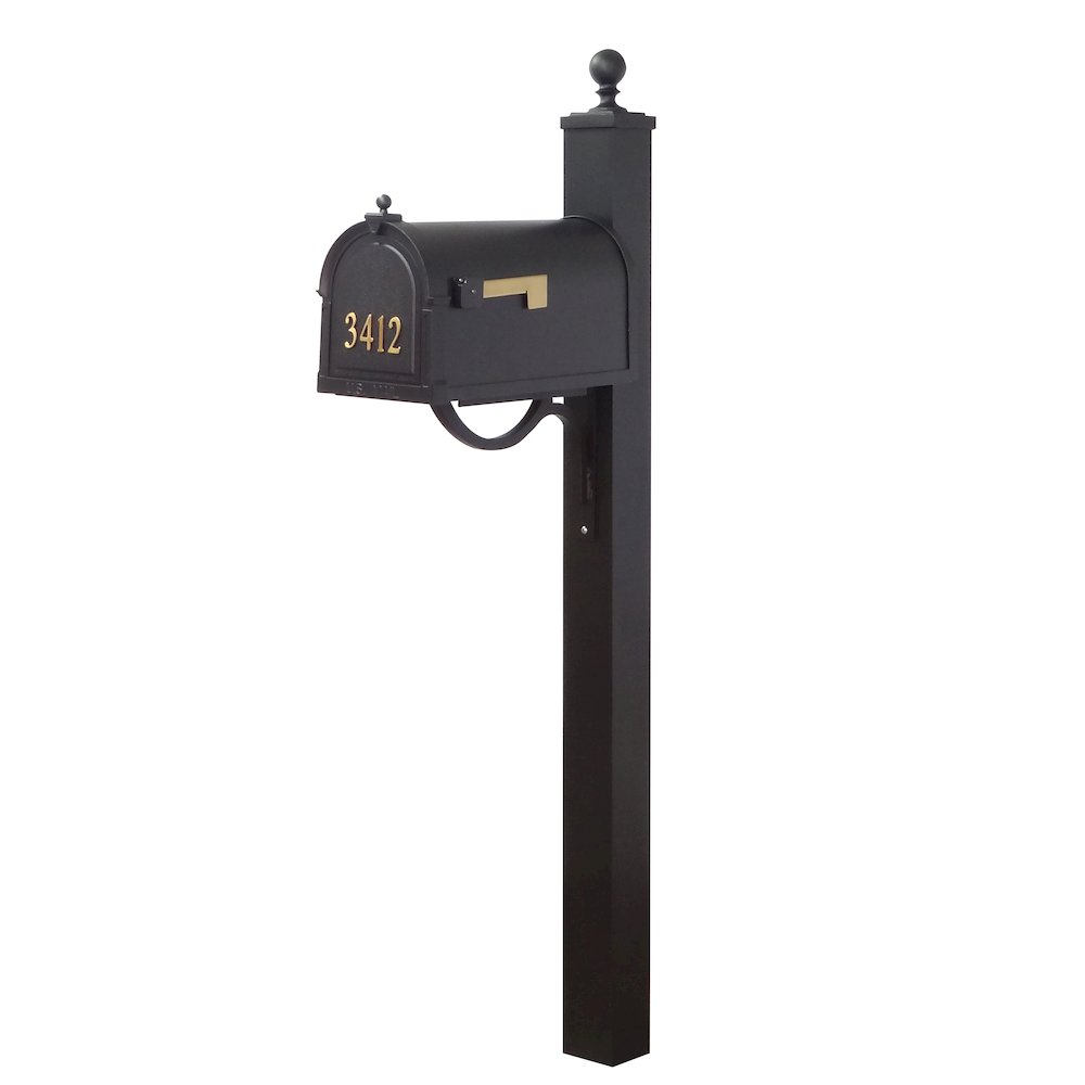 Curbside Mailbox with Front Numbers, Locking Insert and Springfield Mailbox Post - Special Lite Products