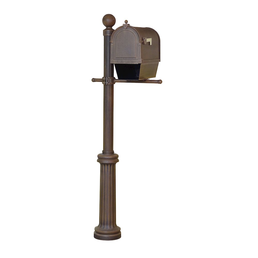 Curbside Mailbox with Newspaper Tube, Locking Insert and Fresno Mailbox Post - Special Lite Products