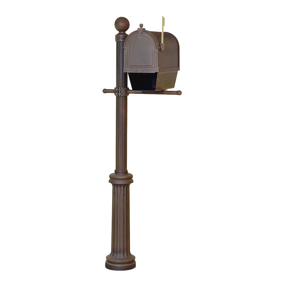 Curbside Mailbox with Newspaper Tube, Locking Insert and Fresno Mailbox Post - Special Lite Products