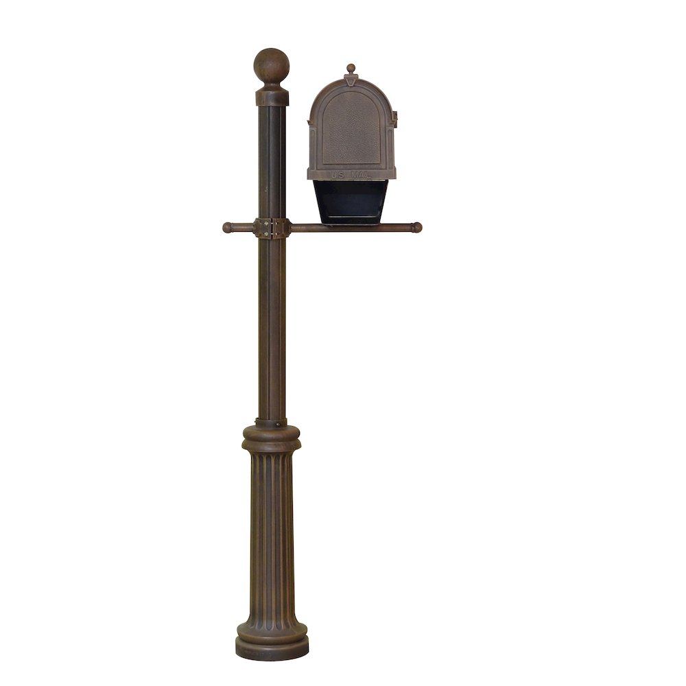 Curbside Mailbox with Newspaper Tube, Locking Insert and Fresno Mailbox Post - Special Lite Products