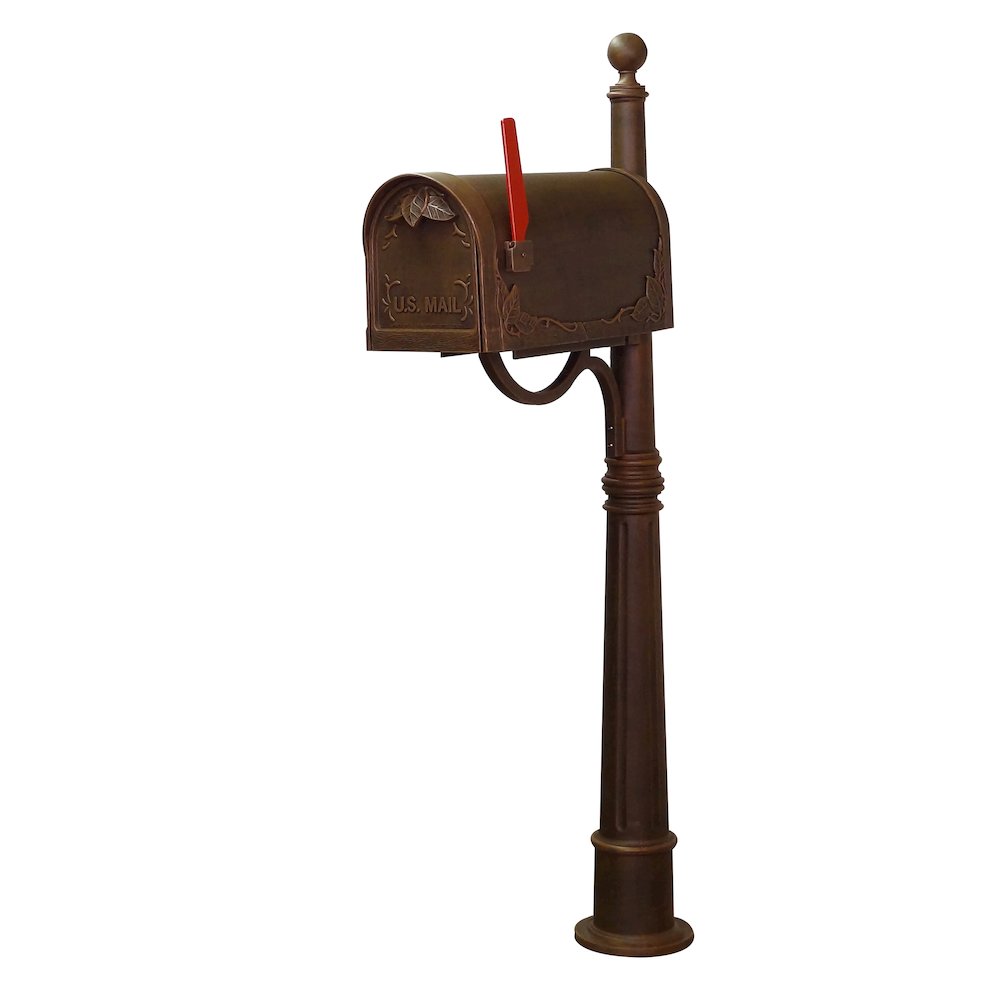 Floral Curbside Mailbox with Locking Insert and Ashland Mailbox Post - Special Lite Products