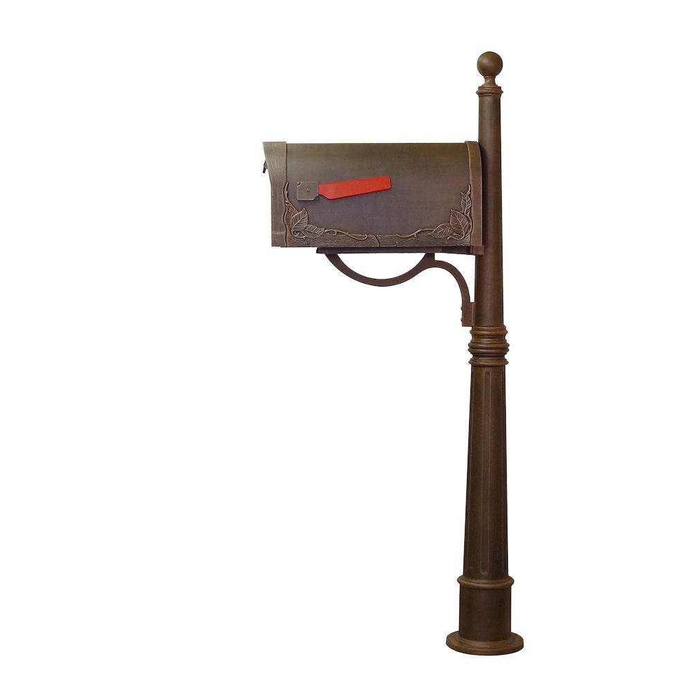 Floral Curbside Mailbox with Locking Insert and Ashland Mailbox Post - Special Lite Products
