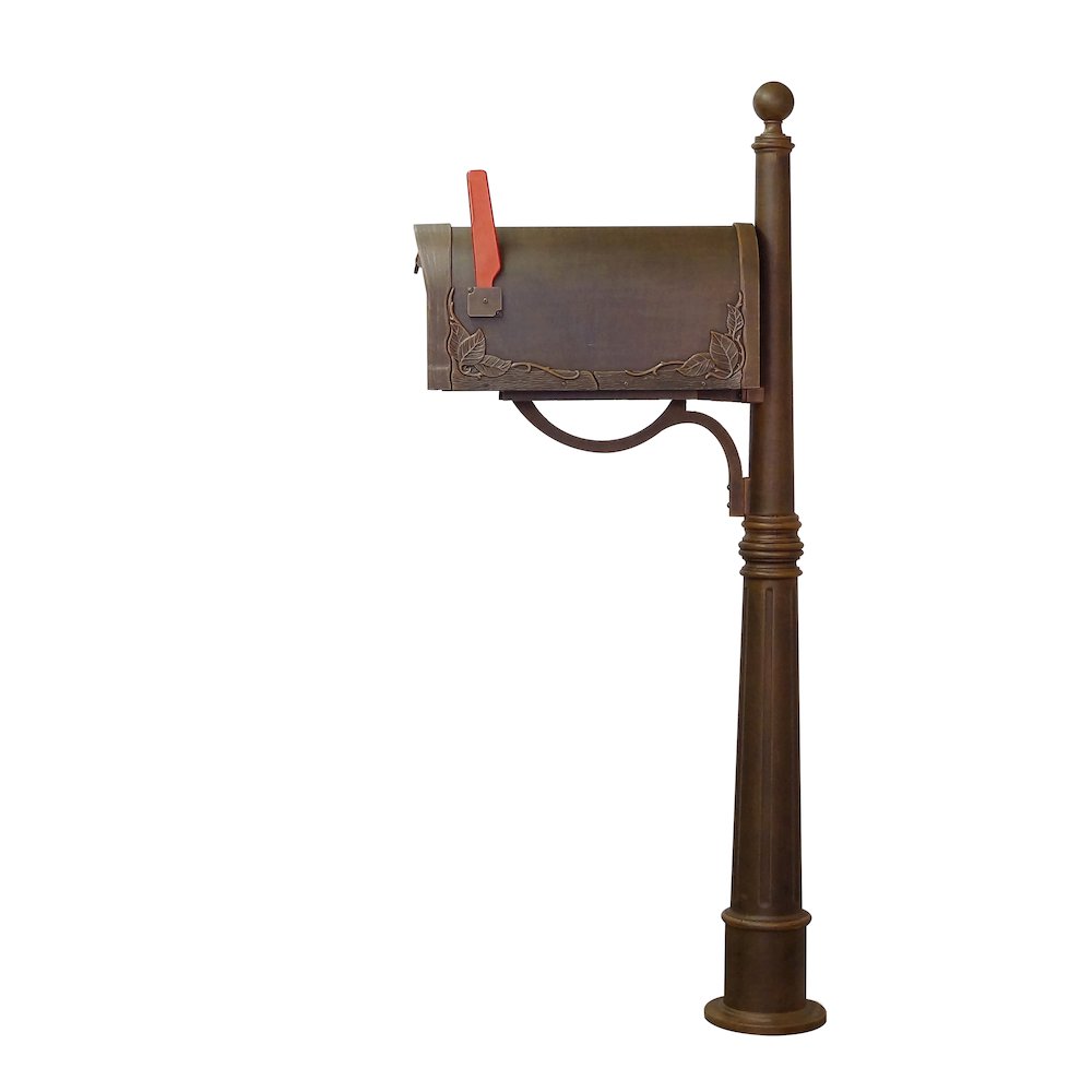 Floral Curbside Mailbox with Locking Insert and Ashland Mailbox Post - Special Lite Products
