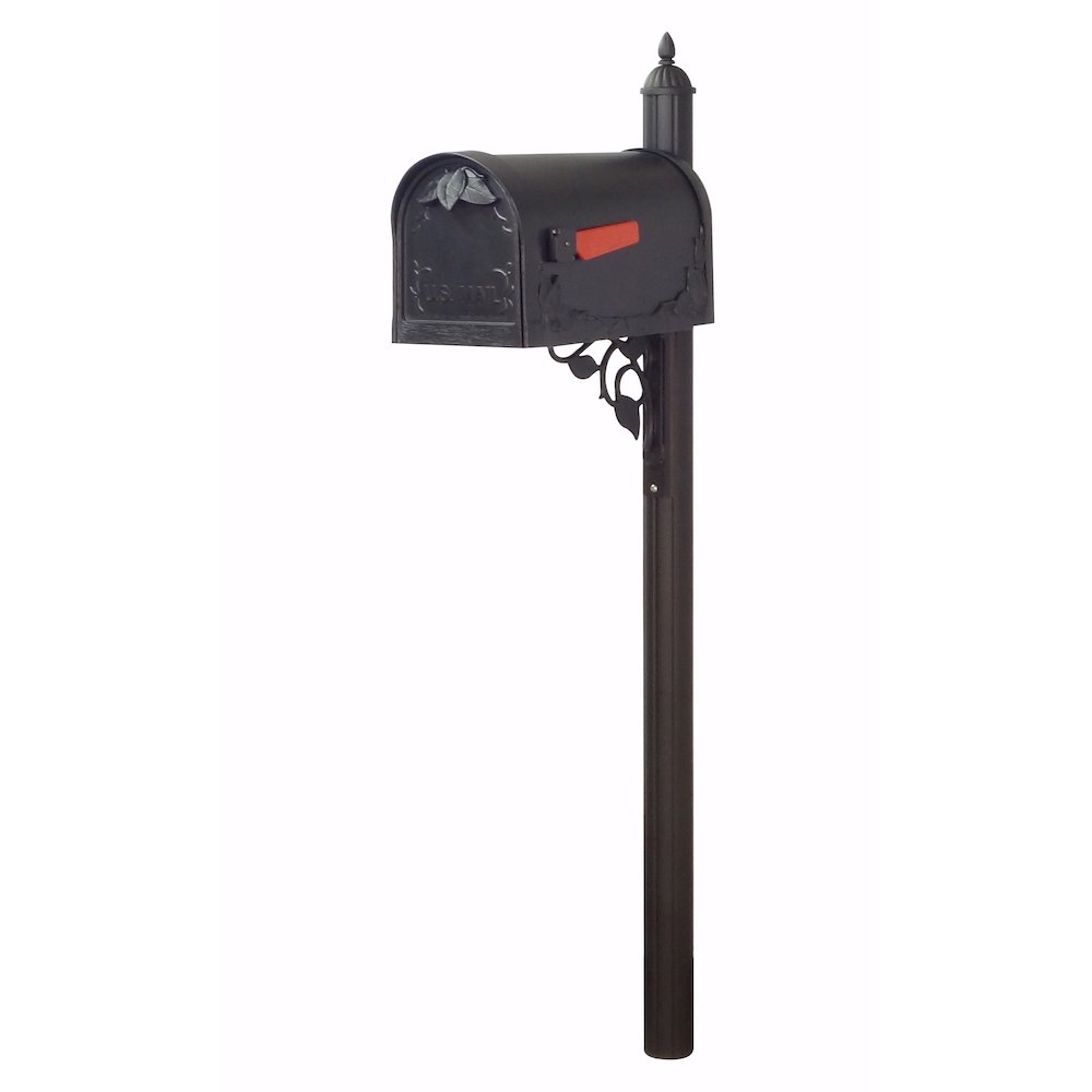 Floral Curbside Mailbox with Locking Insert and Albion Mailbox Post - Special Lite Products