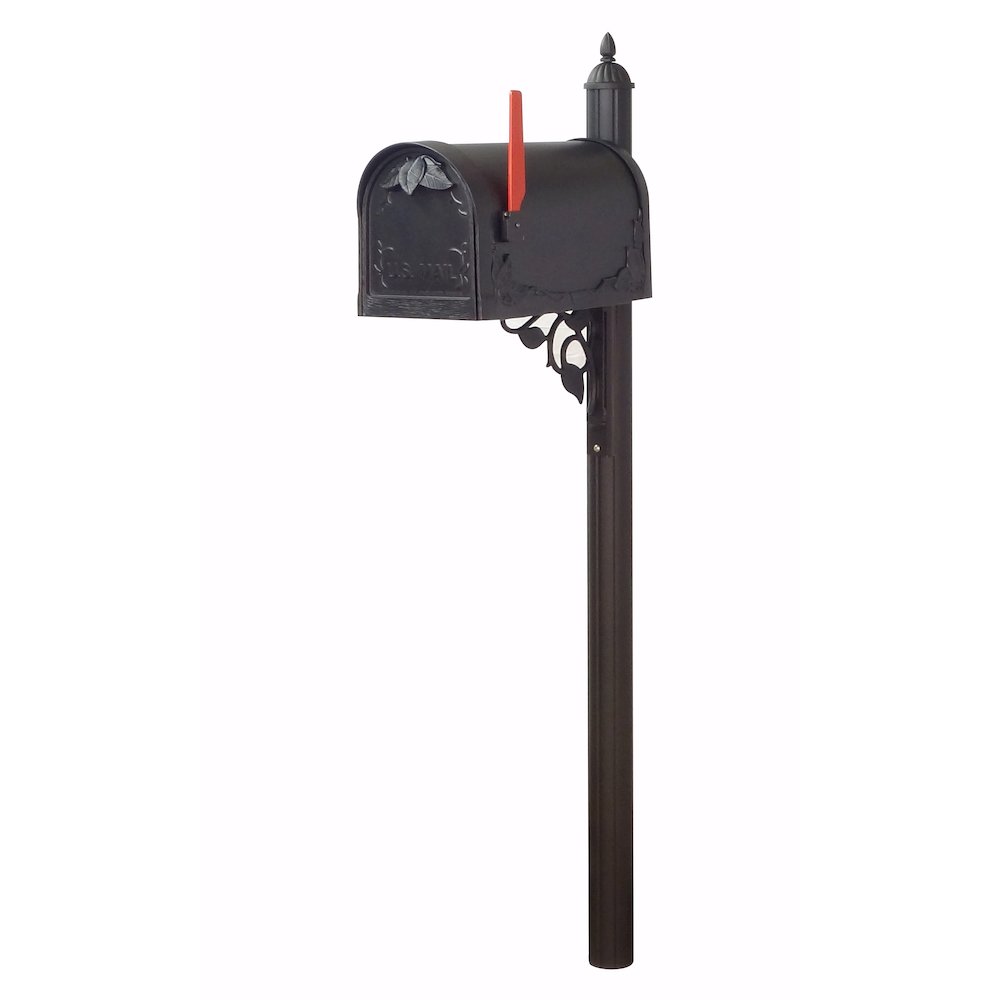 Floral Curbside Mailbox with Locking Insert and Albion Mailbox Post - Special Lite Products