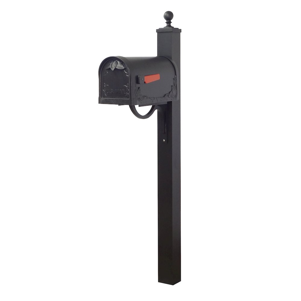 Floral Curbside Mailbox with Locking Insert and Springfield Mailbox Post - Special Lite Products