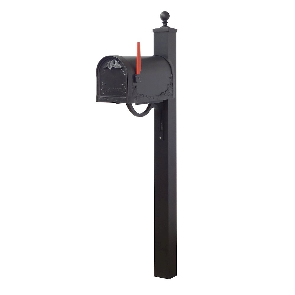 Floral Curbside Mailbox with Locking Insert and Springfield Mailbox Post - Special Lite Products