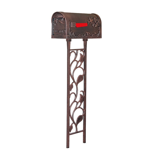 Hummingbird Curbside Mailbox with Floral Mailbox Post - Special Lite Products