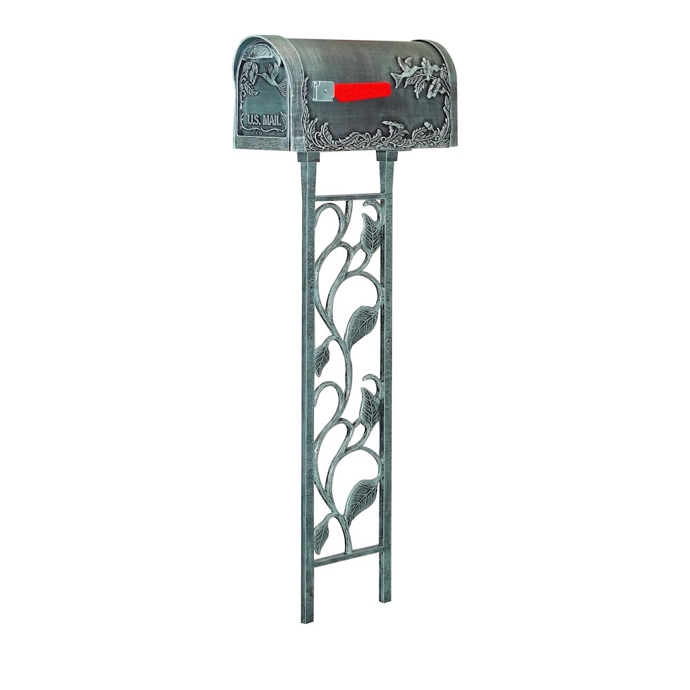 Hummingbird Curbside Mailbox with Floral Mailbox Post - Special Lite Products