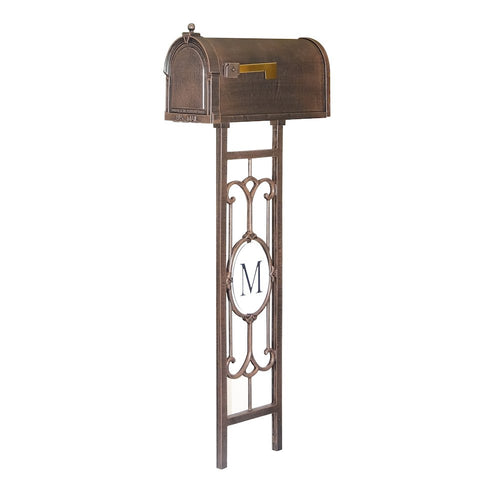 Berkshire Curbside Mailbox with Monogram Mailbox Post - Special Lite Products