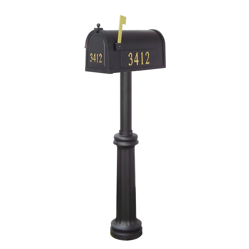 Curbside Mailbox with Front and Side Address Numbers and Bradford Mailbox Post - Special Lite Products