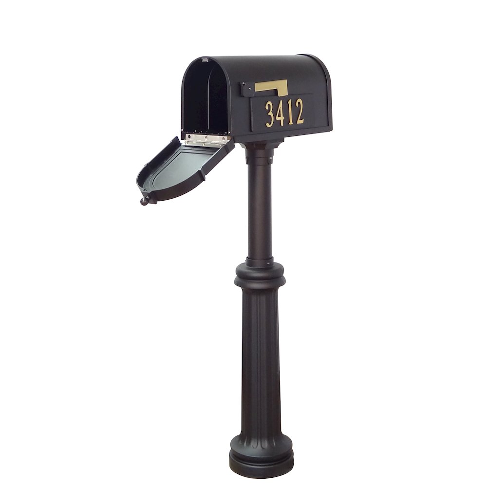 Curbside Mailbox with Front and Side Address Numbers and Bradford Mailbox Post - Special Lite Products