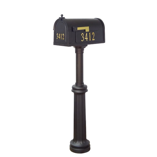 Curbside Mailbox with Front and Side Address Numbers and Bradford Mailbox Post - Special Lite Products