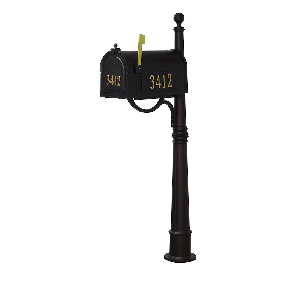 Curbside Mailbox with Front and Side Address Numbers and Ashland Mailbox Post - Special Lite Products