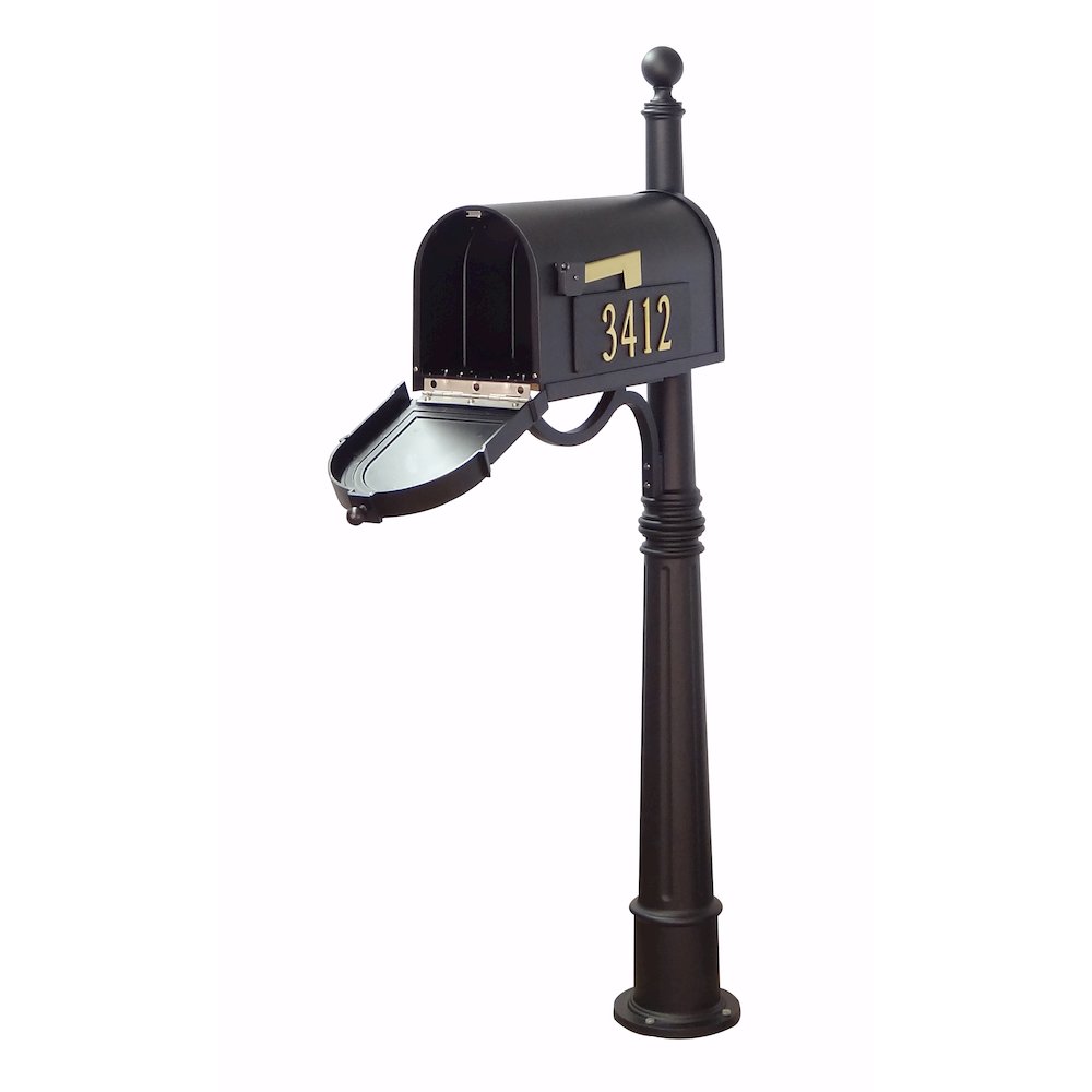 Curbside Mailbox with Front and Side Address Numbers and Ashland Mailbox Post - Special Lite Products