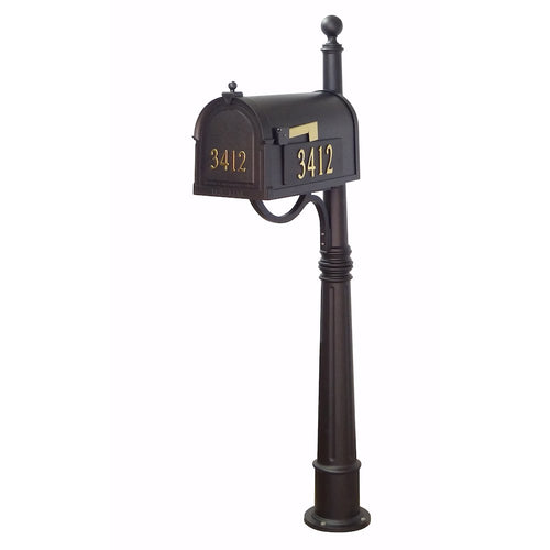 Curbside Mailbox with Front and Side Address Numbers and Ashland Mailbox Post - Special Lite Products