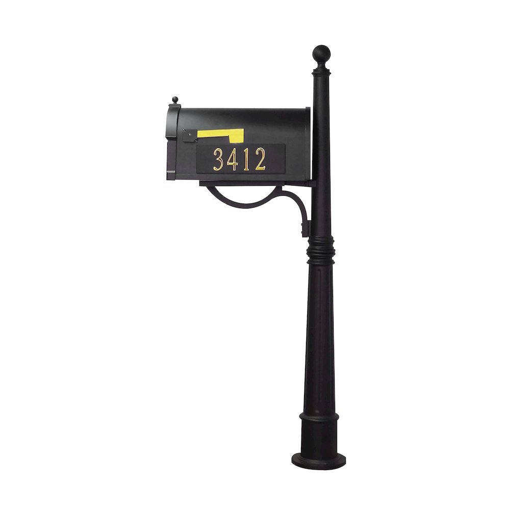 Curbside Mailbox with Front and Side Address Numbers and Ashland Mailbox Post - Special Lite Products