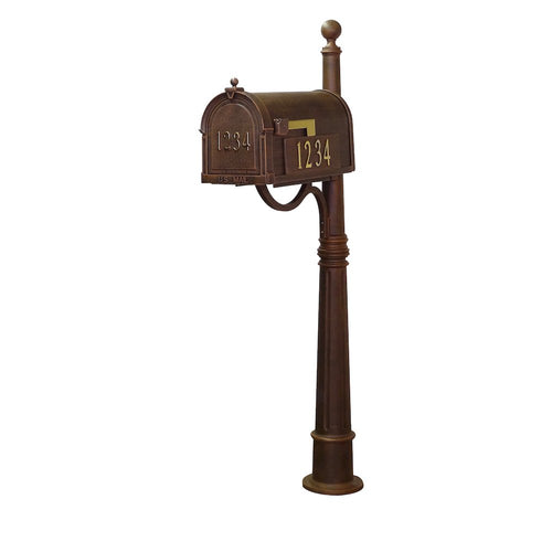 Curbside Mailbox with Front and Side Address Numbers and Ashland Mailbox Post - Special Lite Products